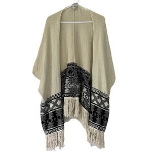 American Rag open shawl cardigan knit sweater southwestern western cowgirl XXL